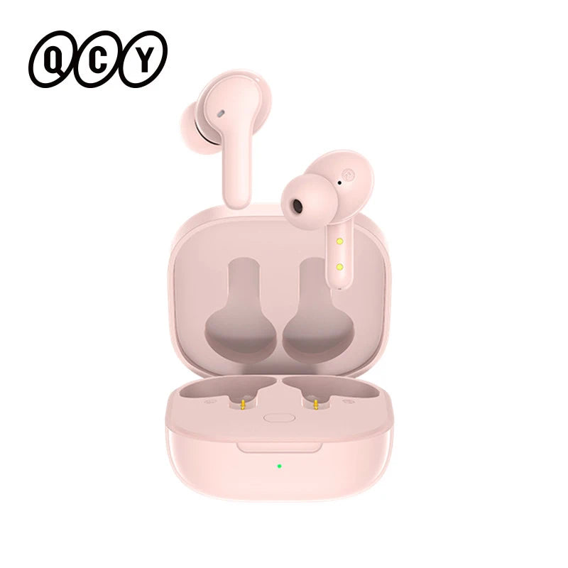 Fone de ouvido Bluetooth QCY T13 V5.1 sem fio TWS com controle por toque, 4 microfones, cancelamento de ruído eletrônico (ENC) para chamadas em HD e aplicativo de personalização.
