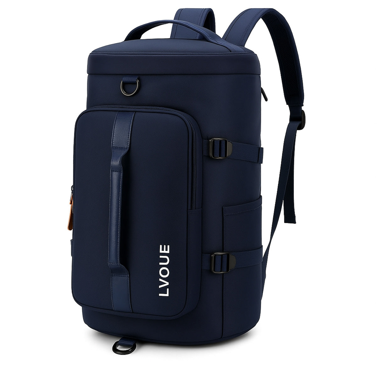 Mochila Travel Academy Sports com compartimento impermeável para sapatos, alça lateral e capacidade de 30 litros.