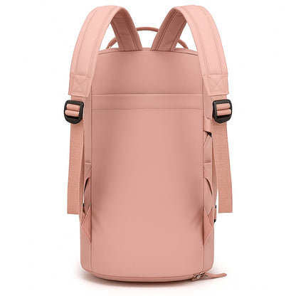 Mochila Travel Academy Sports com compartimento impermeável para sapatos, alça lateral e capacidade de 30 litros.