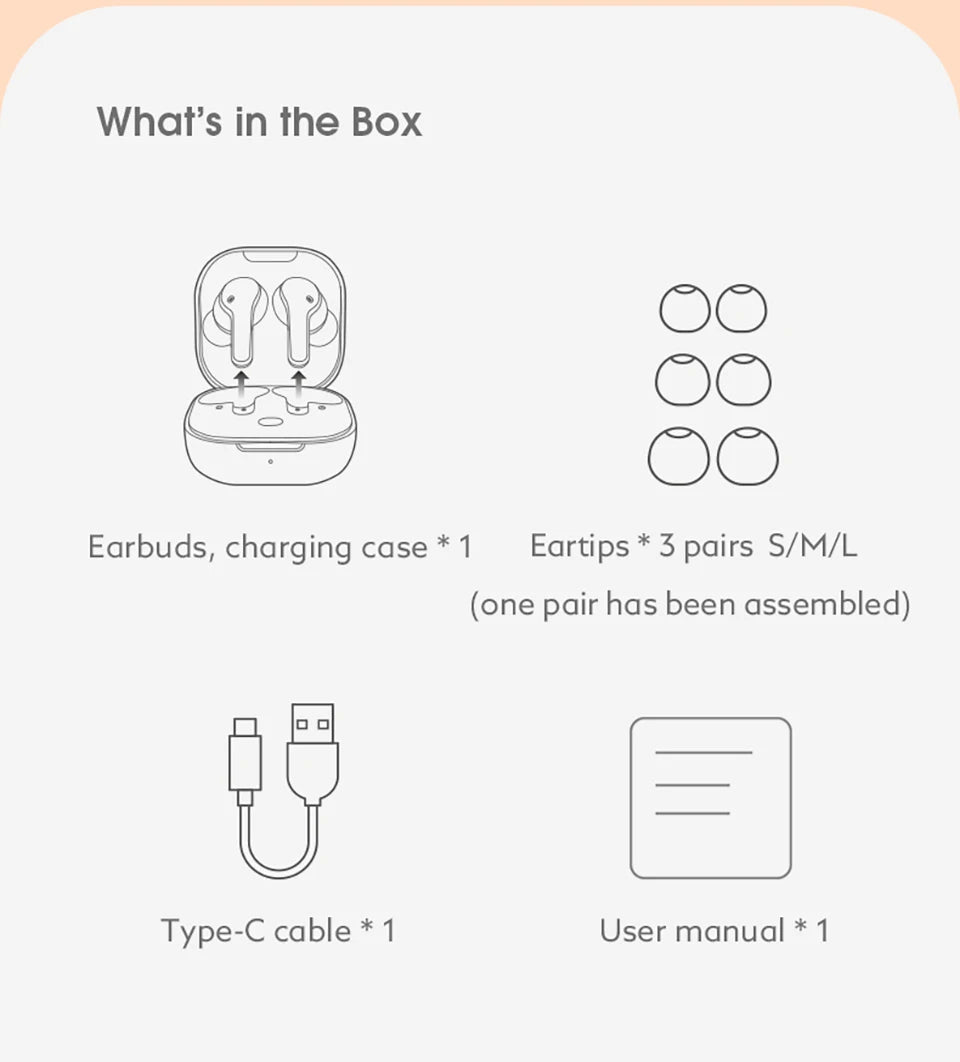 Fone de ouvido Bluetooth QCY T13 V5.1 sem fio TWS com controle por toque, 4 microfones, cancelamento de ruído eletrônico (ENC) para chamadas em HD e aplicativo de personalização.