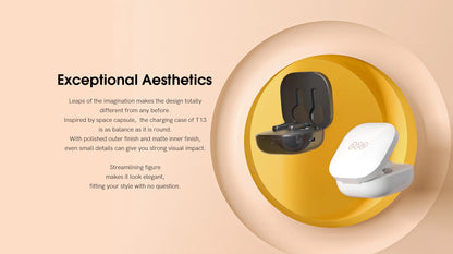 Fone de ouvido Bluetooth QCY T13 V5.1 sem fio TWS com controle por toque, 4 microfones, cancelamento de ruído eletrônico (ENC) para chamadas em HD e aplicativo de personalização.