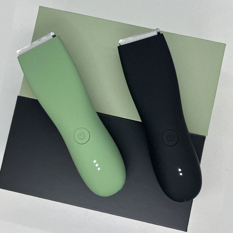 Aparador de pelos corporais masculino, aparador de pelos pubianos, lâmina de cerâmica substituível, barbeador elétrico à prova d'água.