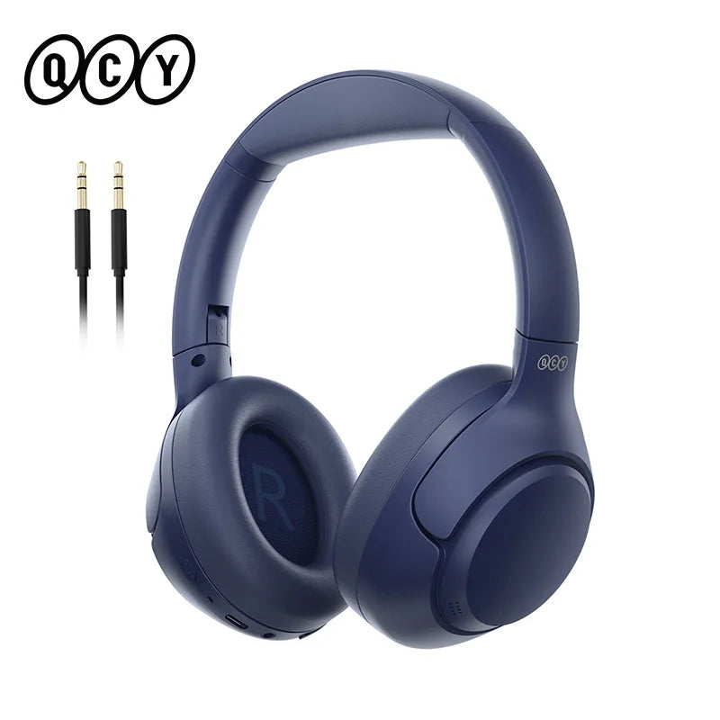 Fones de ouvido sem fio QCY H3 ANC Bluetooth 5.4 com áudio de alta resolução, cancelamento de ruído ativo híbrido de 43dB e bateria de 60h.