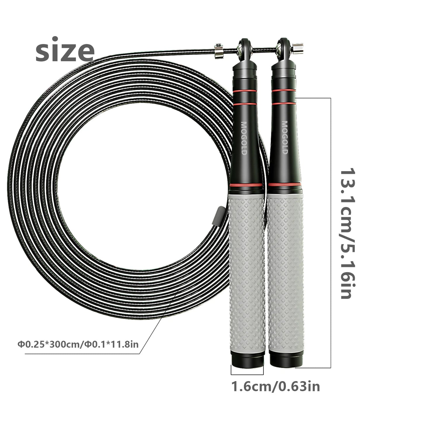 Corda de pular de alta velocidade, corda ajustável resistente, design leve, rotação suave com rolamento de esferas, adequada para treinamento de CrossFit.