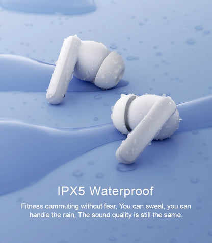 Fones de ouvido sem fio QCY T13 ANC Bluetooth 5.3 com cancelamento de ruído ativo, 4 microfones, fone de ouvido intra-auricular para jogos.