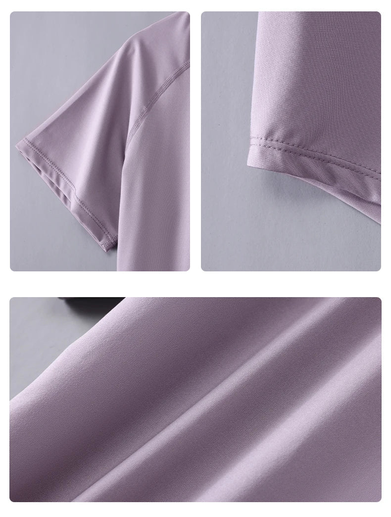 DRUR Yoga Tops Sportswear Camiseta Feminina para Academia Respirável de Secagem Rápida Manga Curta para Treino, Corrida e Yoga