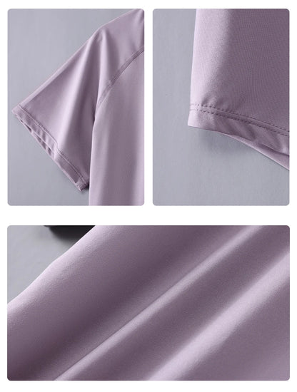 DRUR Yoga Tops Sportswear Camiseta Feminina para Academia Respirável de Secagem Rápida Manga Curta para Treino, Corrida e Yoga