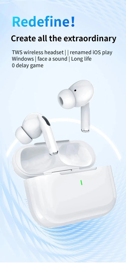 Fone de ouvido Bluetooth sem fio Air Pro5 TWS Max com estojo, cancelamento de ruído, compatível com iPhone e Android.
