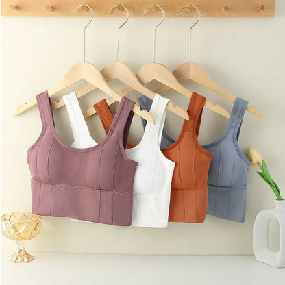 Sutiã esportivo respirável, antitranspirante, top fitness feminino sem costura, top cropped à prova de choque, sutiã esportivo push-up para academia e treino.