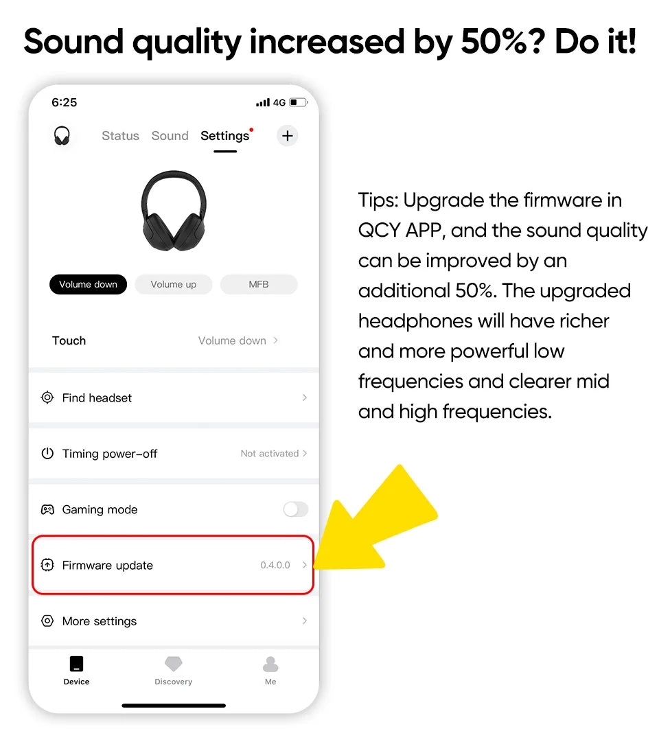 Fones de ouvido sem fio QCY H3 ANC Bluetooth 5.4 com áudio de alta resolução, cancelamento de ruído ativo híbrido de 43dB e bateria de 60h.