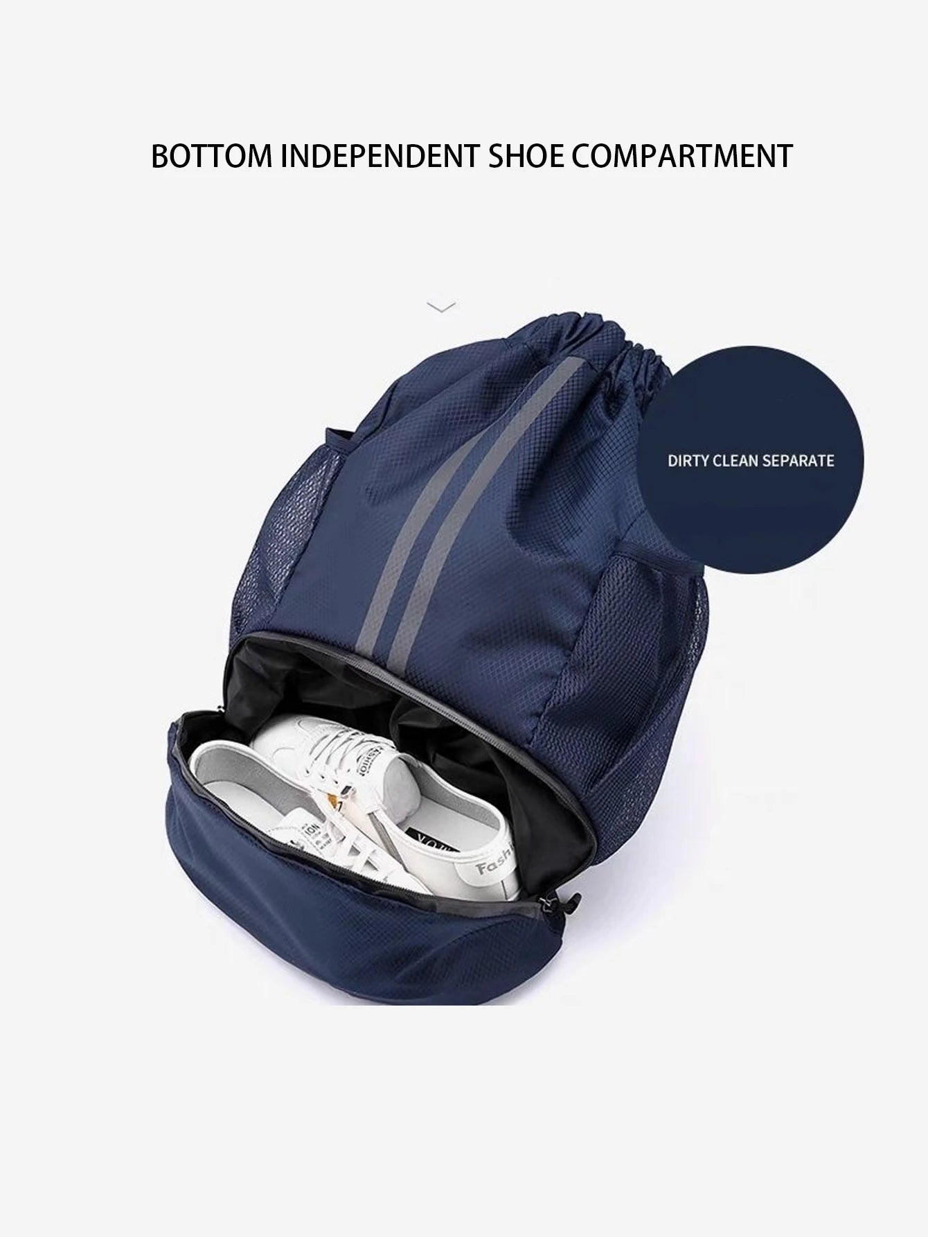 Mochila para basquete, mochila para natação, mochila feminina com divisórias para itens secos e molhados, mochila esportiva, mochila com cordão para treino e fitness.