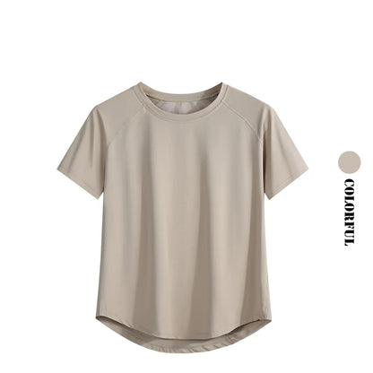 DRUR Yoga Tops Sportswear Camiseta Feminina para Academia Respirável de Secagem Rápida Manga Curta para Treino, Corrida e Yoga