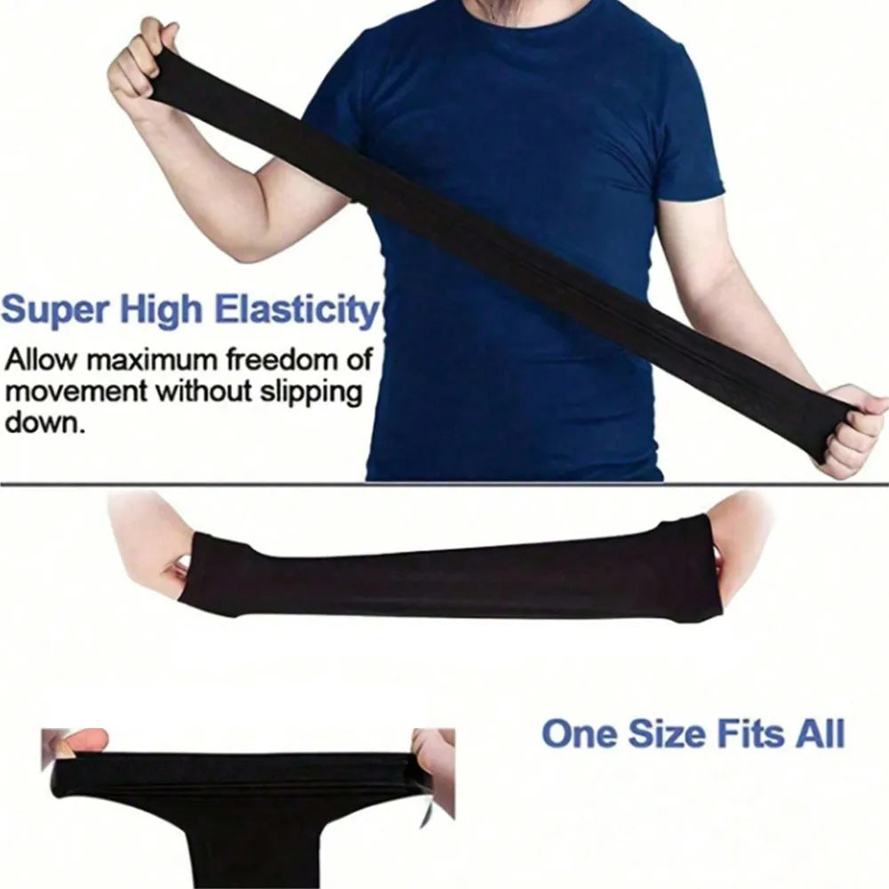 Conjunto de 3 pares de mangas de proteção solar unissex em seda gelada, ideais para o verão, perfeitas para atividades ao ar livre como andar de bicicleta, dirigir e pescar.