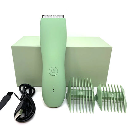 Aparador de pelos corporais masculino, aparador de pelos pubianos, lâmina de cerâmica substituível, barbeador elétrico à prova d'água.