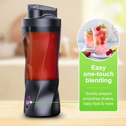 Liquidificador elétrico portátil para frutas frescas, 700ml, multifuncional, recarregável via USB, ideal para preparar smoothies e bebidas ao ar livre.