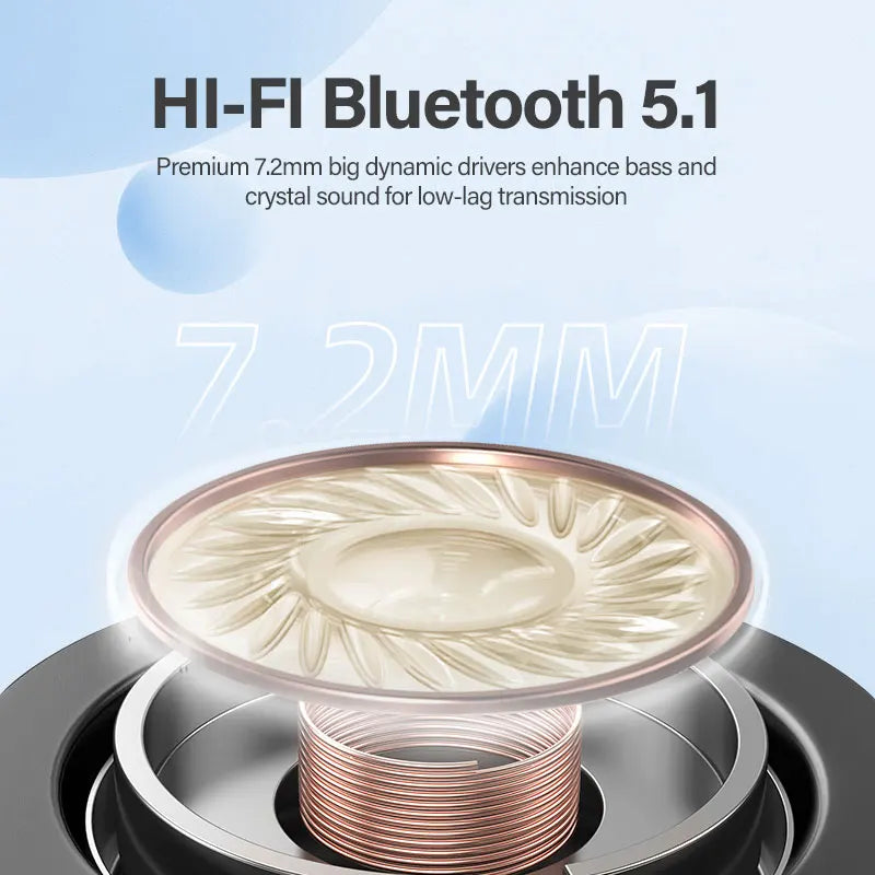 Fone de ouvido Bluetooth QCY T13 V5.1 sem fio TWS com controle por toque, 4 microfones, cancelamento de ruído eletrônico (ENC) para chamadas em HD e aplicativo de personalização.