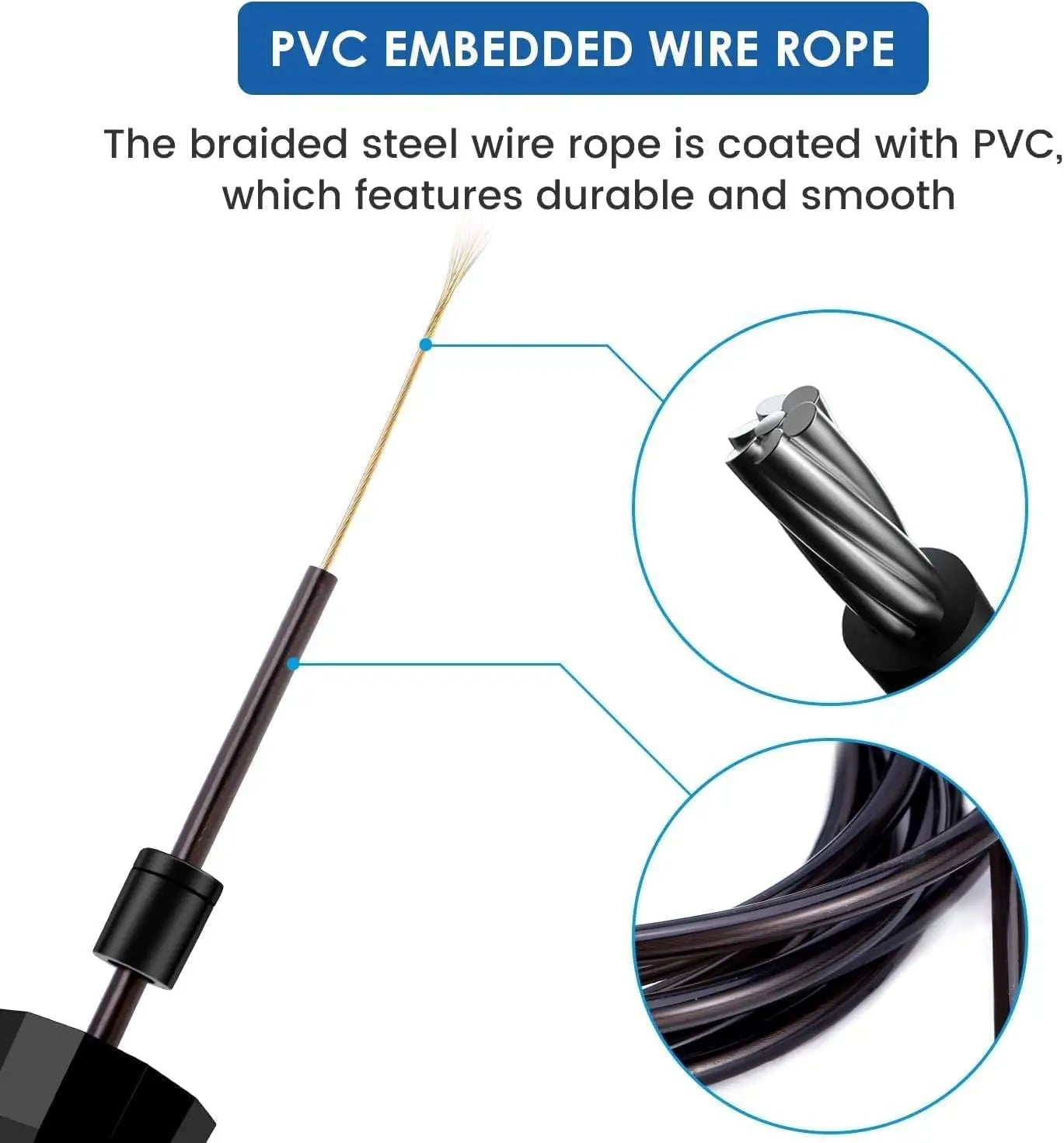 Corda de pular com rolamentos de esferas, ajustável, anti emaranhamento, com alças de espuma para exercícios em casa e para manter a forma.