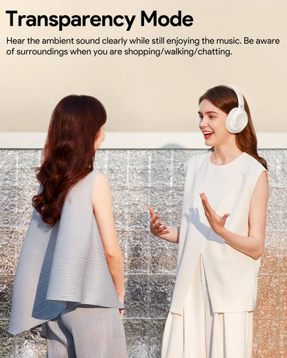 Fones de ouvido sem fio QCY H3 ANC Bluetooth 5.4 com áudio de alta resolução, cancelamento de ruído ativo híbrido de 43dB e bateria de 60h.