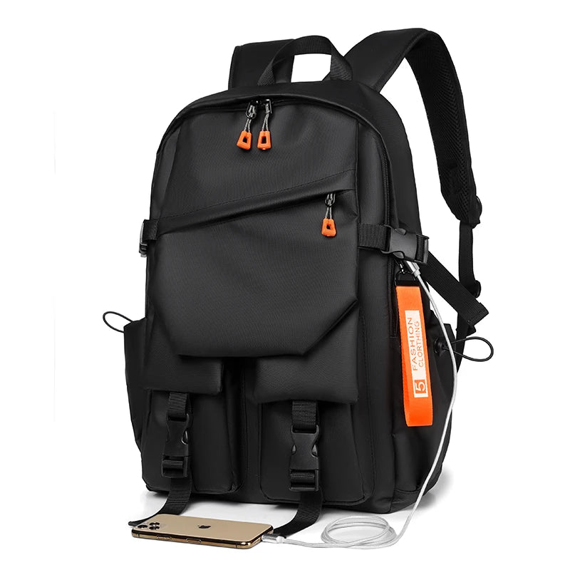 Mochila masculina de luxo, de alta qualidade, com grande capacidade e material impermeável. Ideal para viagens, estudos e treinos. Design moderno, confortável e resistente, perfeita para o dia a dia.