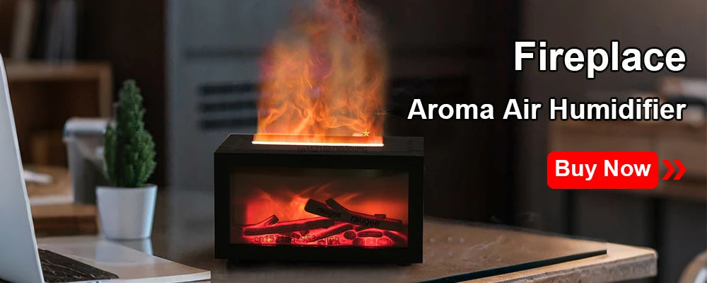 Umidificador de aromas com difusor de óleos essenciais e chama, umidificador de ar para aromaterapia com luz RGB e controle remoto.