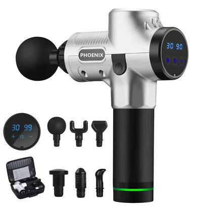 Pistola de Massagem Phoenix A2 para Relaxamento Muscular, Massageador de Tecido Profundo, Terapia Dinâmica, Vibrador, Modelagem Corporal, Alívio da Dor, Massageador para Costas e Pés