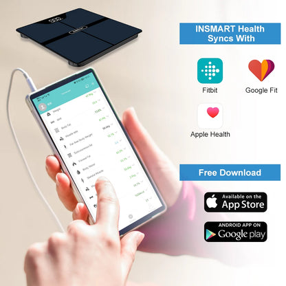 Balança Digital INSMART Personal Body Balance Inteligente para Adultos até 180kg com Medição de Gordura Corporal e Bioimpedância.