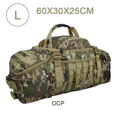 Mochilas de camping LQARMY 60L e 80L, mochila tática com sistema MOLLE para caminhadas, viagens, escaladas, esportes e academia.