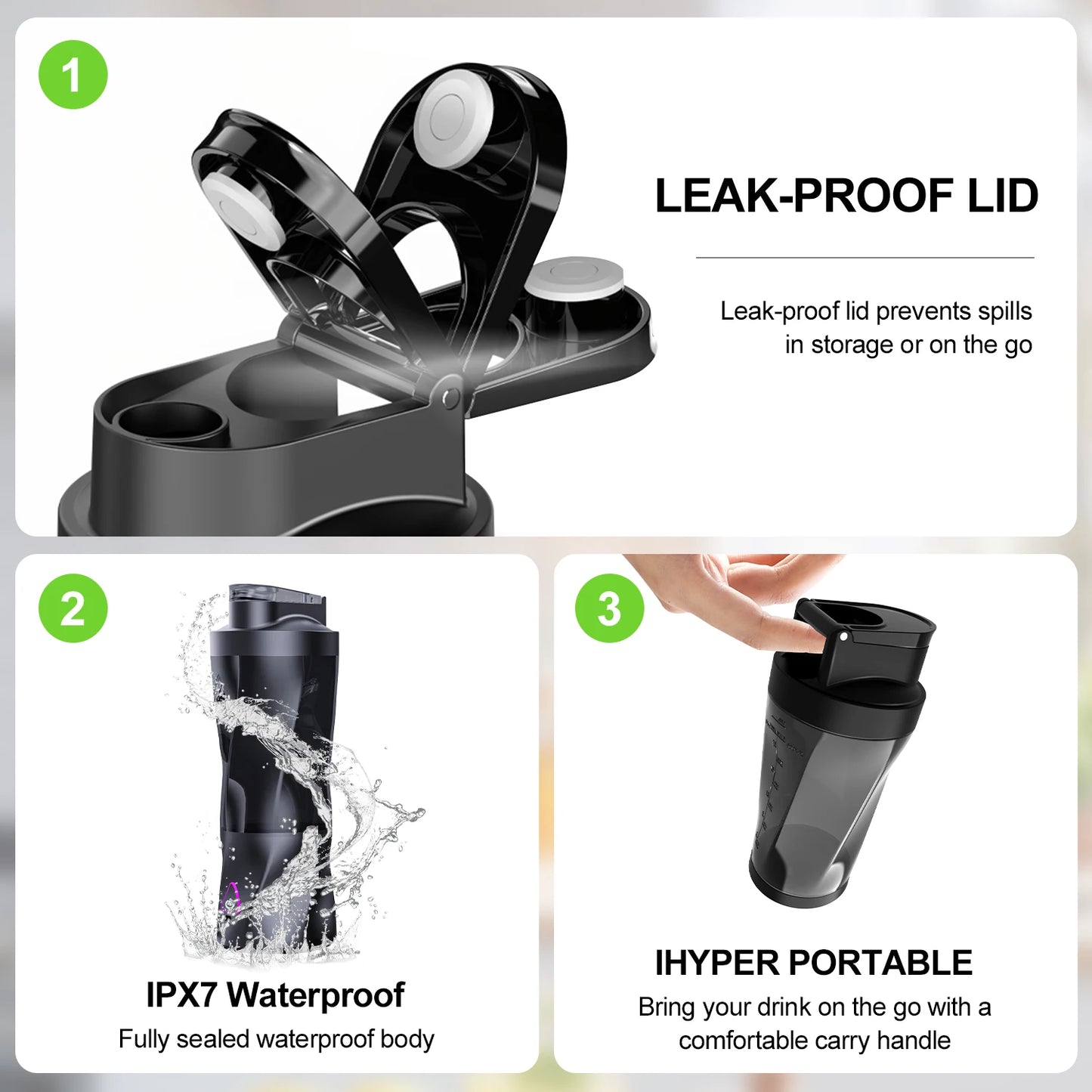 Liquidificador elétrico portátil para frutas frescas, 700ml, multifuncional, recarregável via USB, ideal para preparar smoothies e bebidas ao ar livre.