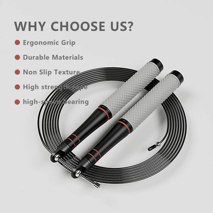 Corda de pular de alta velocidade, corda ajustável resistente, design leve, rotação suave com rolamento de esferas, adequada para treinamento de CrossFit.