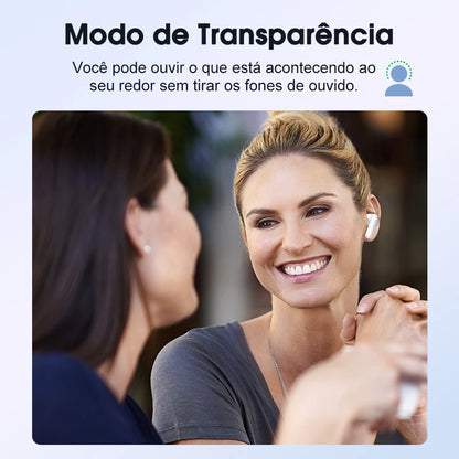 Fones de ouvido sem fio QCY T13 ANC Bluetooth 5.3 com cancelamento de ruído ativo, 4 microfones, fone de ouvido intra-auricular para jogos.