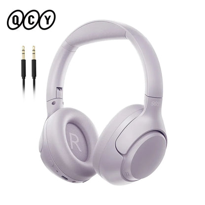 Fones de ouvido sem fio QCY H3 ANC Bluetooth 5.4 com áudio de alta resolução, cancelamento de ruído ativo híbrido de 43dB e bateria de 60h.