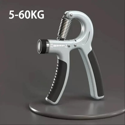 Expansor de pulso ajustável para fortalecimento de mãos, com capacidade de 5 a 60/100/150 kg, ideal para exercícios de fortalecimento muscular e recuperação da força das mãos.