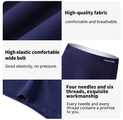 Conjunto de 4 cuecas boxer masculinas, macias, esportivas e respiráveis, para todas as estações, com estampa moderna e estilosa.