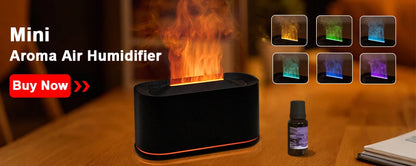 Umidificador de aromas com difusor de óleos essenciais e chama, umidificador de ar para aromaterapia com luz RGB e controle remoto.