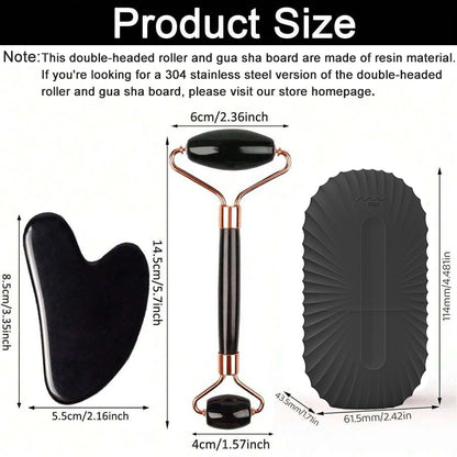 Conjunto de rolo facial de gelo para cuidados com a pele (1/2/3 peças), conjunto de rolo facial Gua Sha.Massage Roller Lifting Contouring