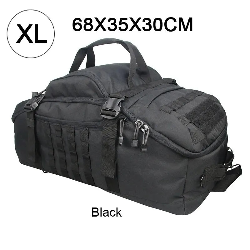 Mochilas de camping LQARMY 60L e 80L, mochila tática com sistema MOLLE para caminhadas, viagens, escaladas, esportes e academia.