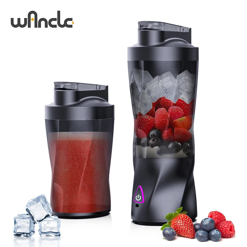 Liquidificador elétrico portátil para frutas frescas, 700ml, multifuncional, recarregável via USB, ideal para preparar smoothies e bebidas ao ar livre.