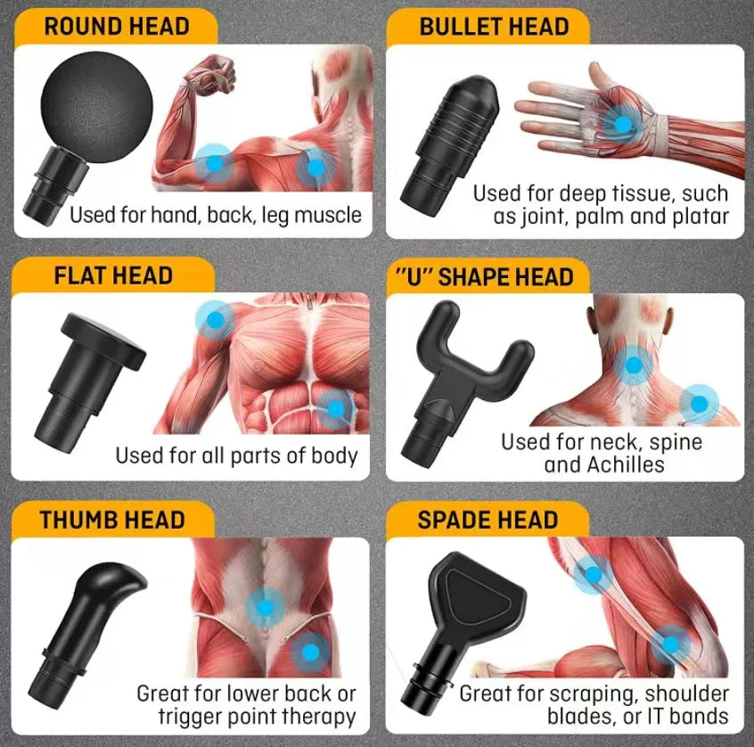 Pistola de Massagem Phoenix A2 para Relaxamento Muscular, Massageador de Tecido Profundo, Terapia Dinâmica, Vibrador, Modelagem Corporal, Alívio da Dor, Massageador para Costas e Pés