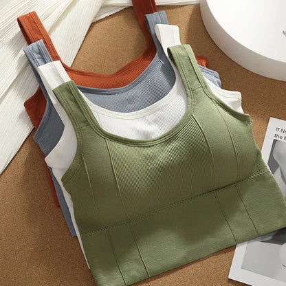 Sutiã esportivo respirável, antitranspirante, top fitness feminino sem costura, top cropped à prova de choque, sutiã esportivo push-up para academia e treino.