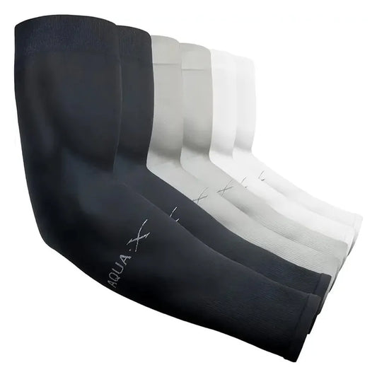 Conjunto de 3 pares de mangas de proteção solar unissex em seda gelada, ideais para o verão, perfeitas para atividades ao ar livre como andar de bicicleta, dirigir e pescar.