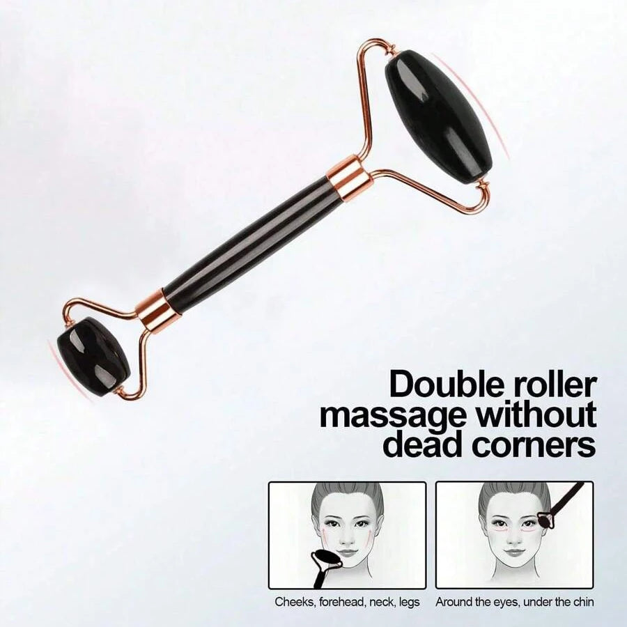 Conjunto de rolo facial de gelo para cuidados com a pele (1/2/3 peças), conjunto de rolo facial Gua Sha.Massage Roller Lifting Contouring