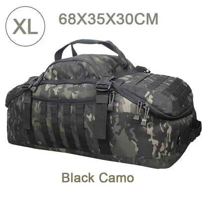 Mochilas de camping LQARMY 60L e 80L, mochila tática com sistema MOLLE para caminhadas, viagens, escaladas, esportes e academia.