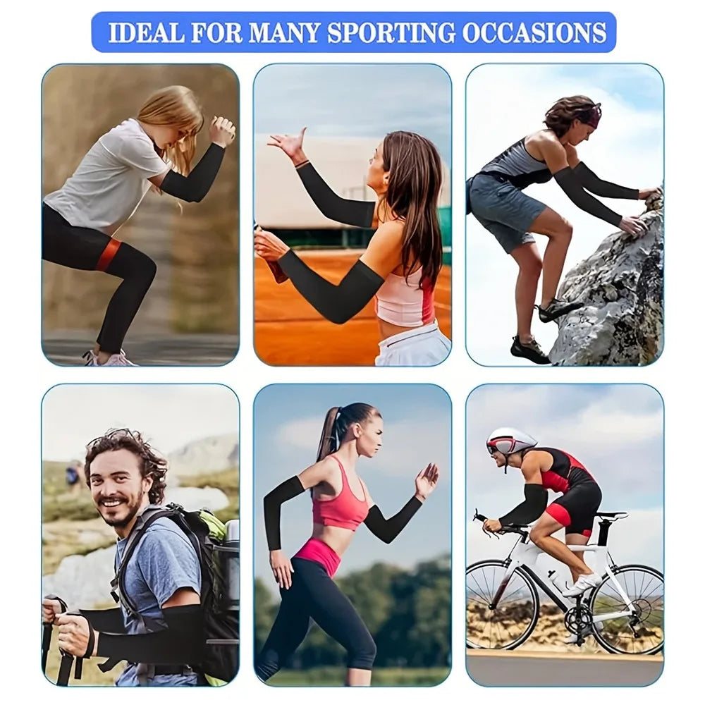 Conjunto de 3 pares de mangas de proteção solar unissex em seda gelada, ideais para o verão, perfeitas para atividades ao ar livre como andar de bicicleta, dirigir e pescar.