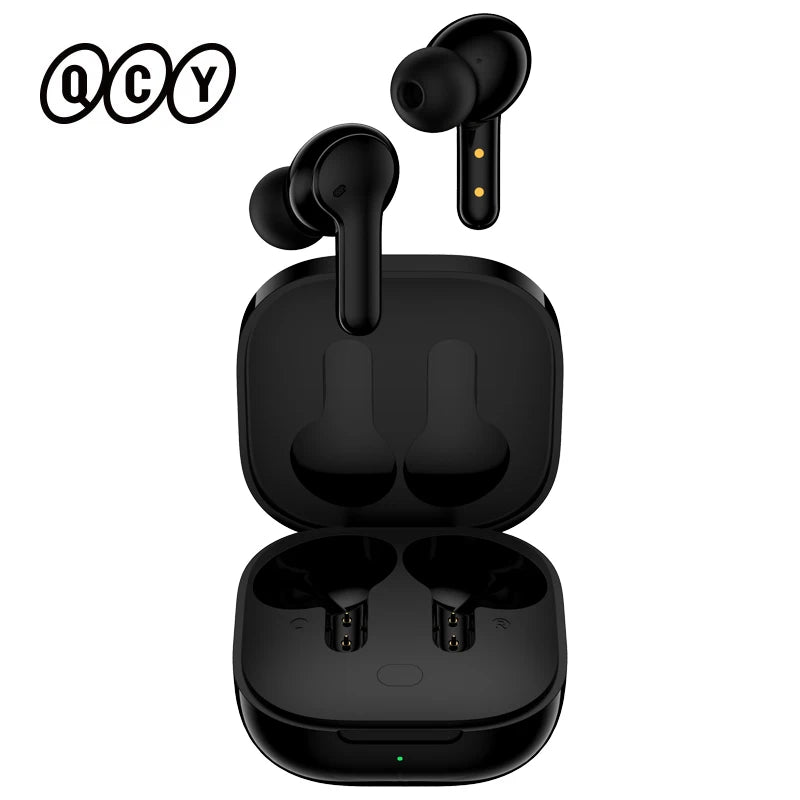 Fone de ouvido Bluetooth QCY T13 V5.1 sem fio TWS com controle por toque, 4 microfones, cancelamento de ruído eletrônico (ENC) para chamadas em HD e aplicativo de personalização.