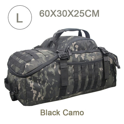 Mochilas de camping LQARMY 60L e 80L, mochila tática com sistema MOLLE para caminhadas, viagens, escaladas, esportes e academia.
