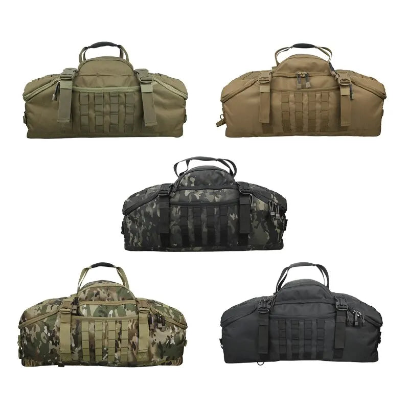 Mochilas de camping LQARMY 60L e 80L, mochila tática com sistema MOLLE para caminhadas, viagens, escaladas, esportes e academia.